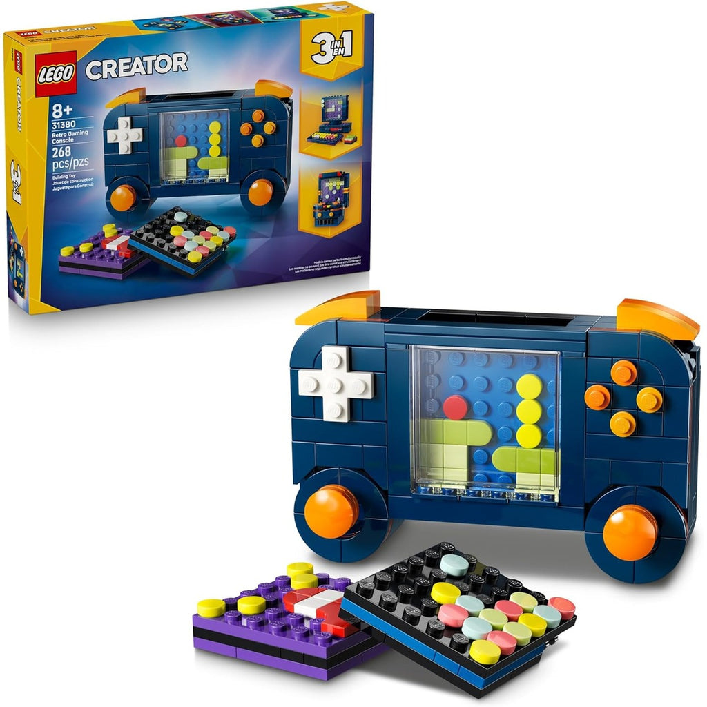 LEGO Creator 3 in 1 Retro Gaming Console Building Toy for Boys &amp; Girls - Kids Build a Console, Mini Arcade Game, or Mini Computer - Gift Idea for Gaming Fans, Ages 8+ - 31380