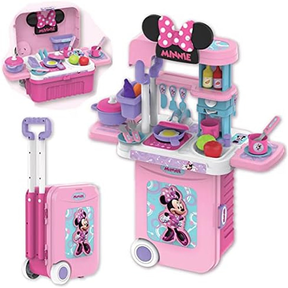 Disney Minnie Mouse Kitchen Trolley Case 3 In 1, Pink, EODS008