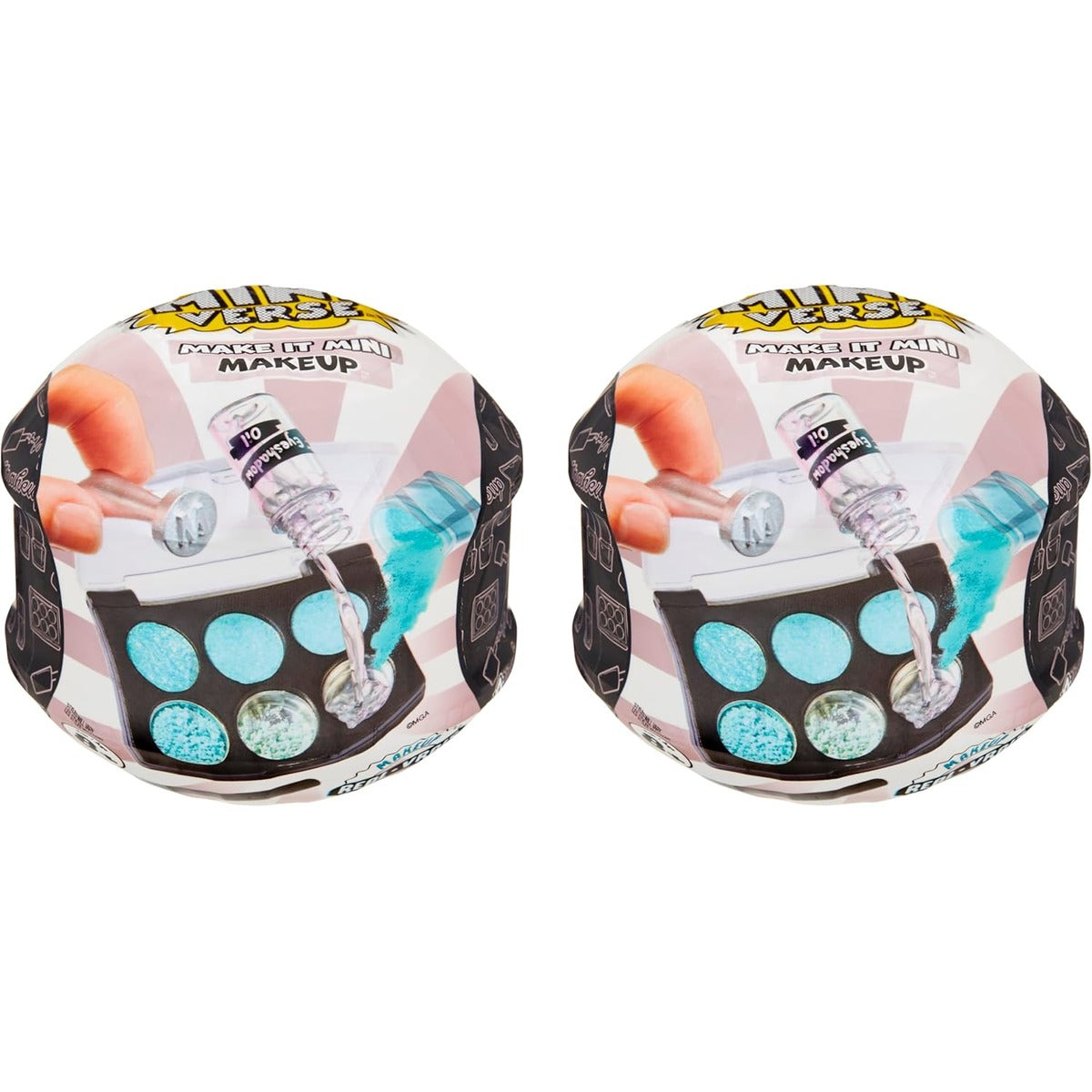 MGA's Miniverse - Make It Mini Makeup Series 1 (2 Pack) Mini Collectibles, DIY, Really Works, Real Cosmetic Products, Lip Stain, Nail Polish, Eyeshadow, Collectors, 8+