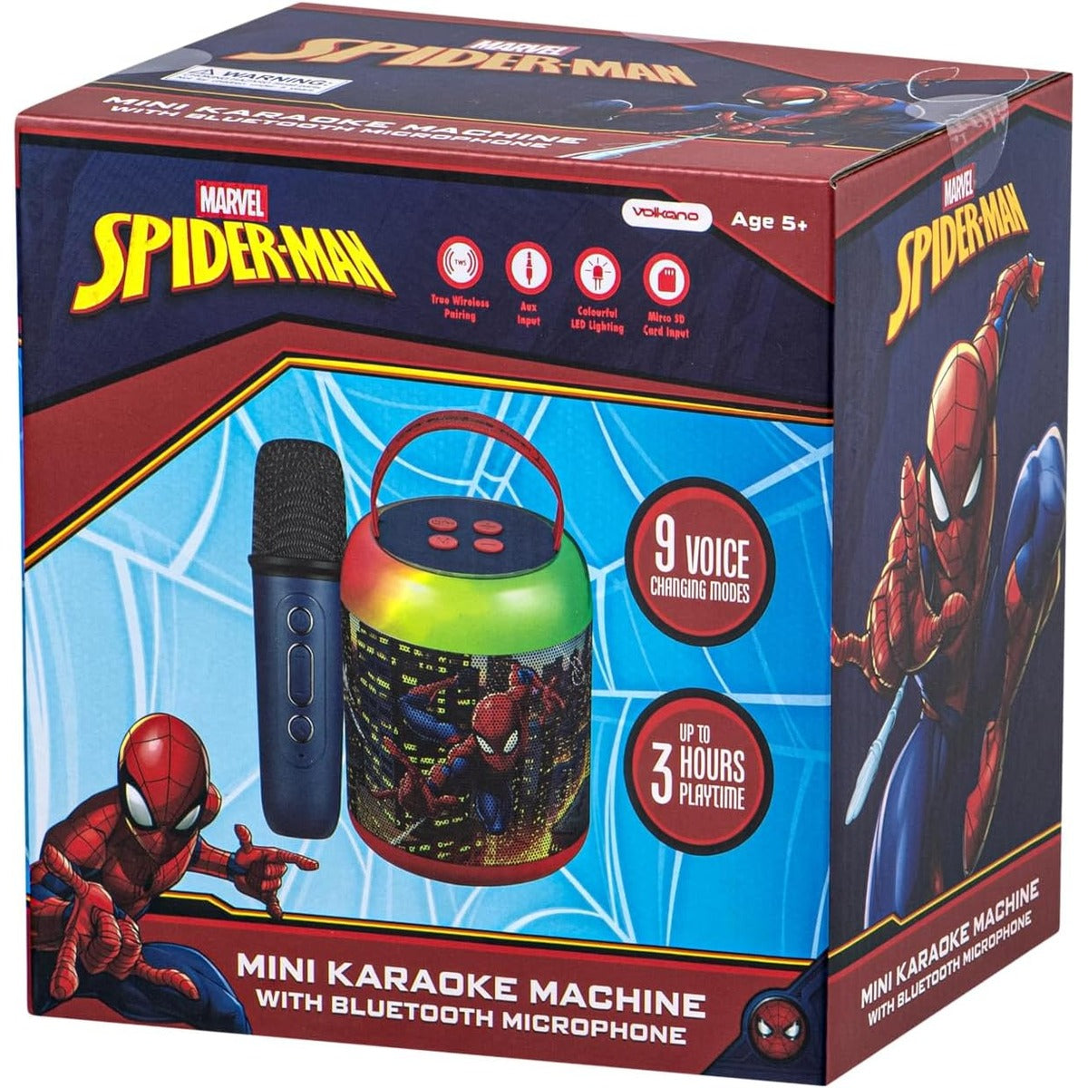Marvel Spider-Man LED Karaoke Speaker with Microphone