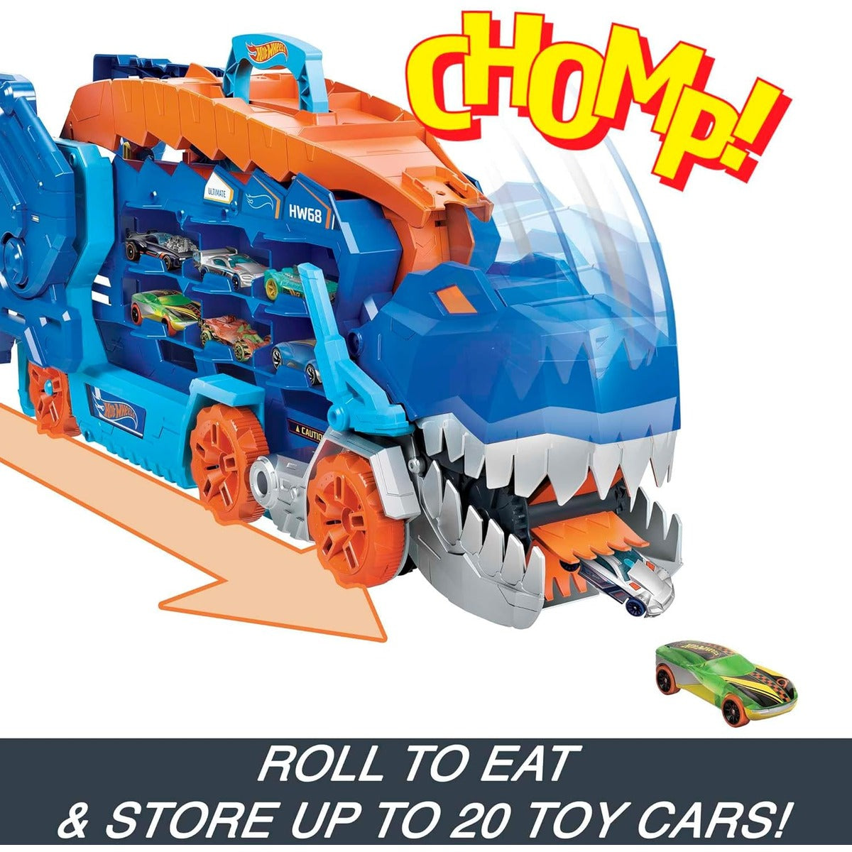 Hot Wheels City Toy Car Track Set, Ultimate T-Rex Transporter
