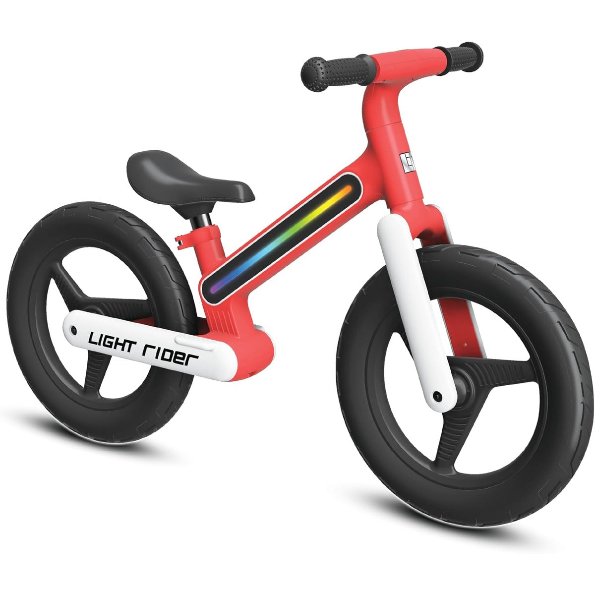 Spartan LiT Light Rider Balance Bike - Red | Lightweight Steel Frame With LED, Adjustable Seat & Handlebar, Kids Balance Bike