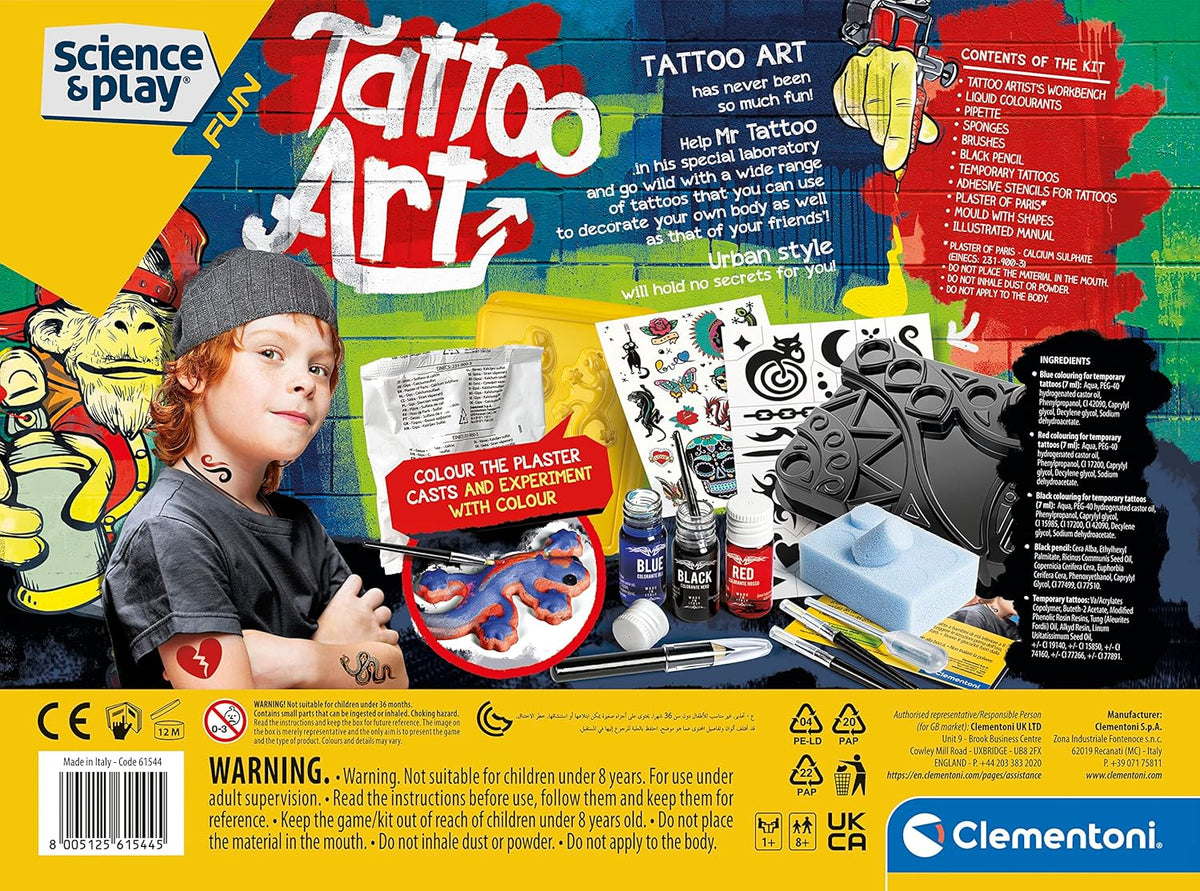Clementoni Science & Play Fun Art-Tattoo Kit - Educational Arts & Craf