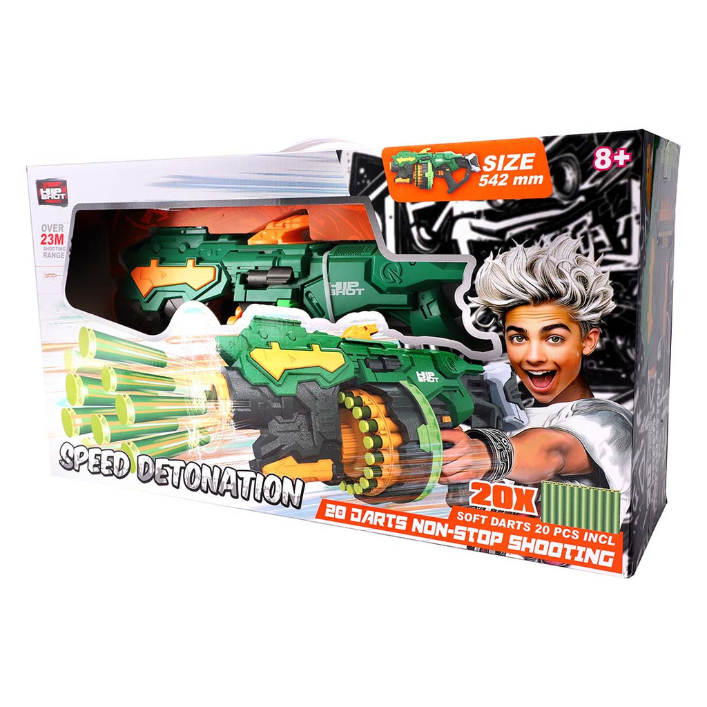 Hip Shot Speed Detonation Blaster with 20 Darts Toy | Toy Triangle