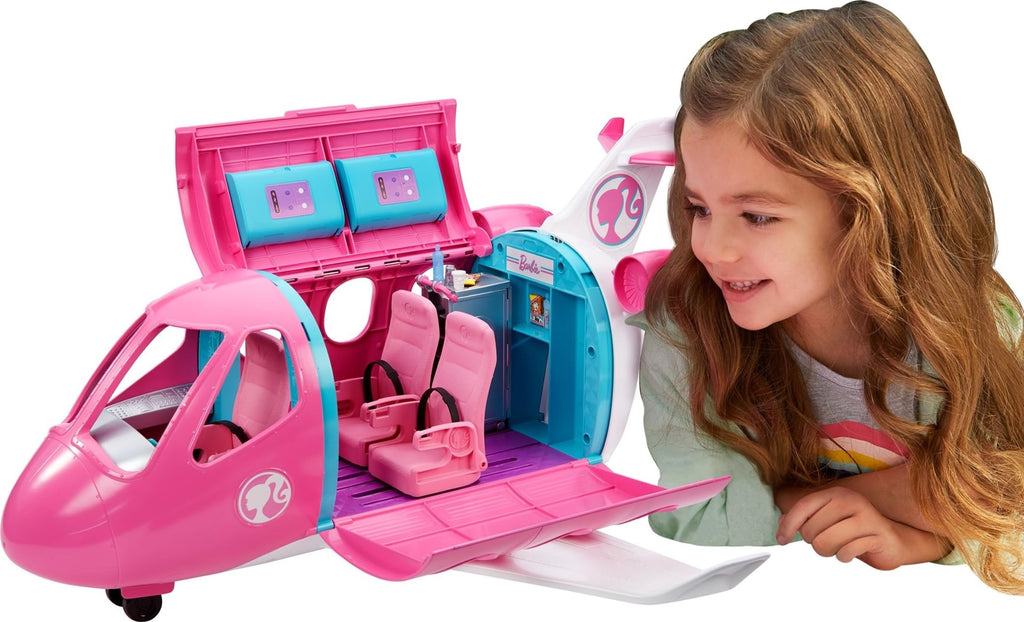 Barbie Dreamplane Airplane Toys Playset with 15+ Accessories Including Puppy, Snack Cart, Reclining Seats and More (Amazon Ex