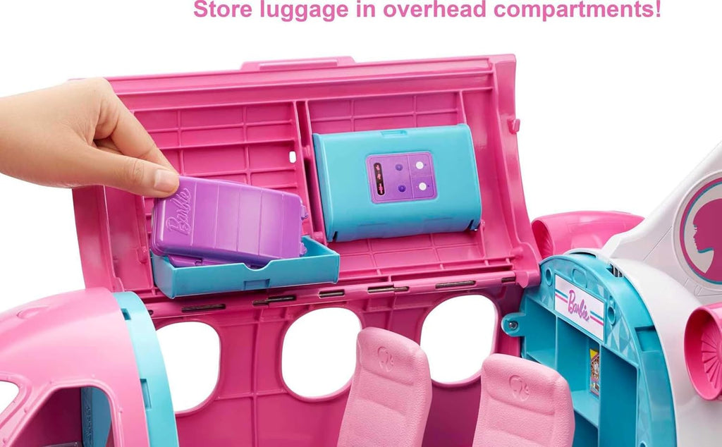 Barbie Dreamplane Airplane Toys Playset with 15+ Accessories Including Puppy, Snack Cart, Reclining Seats and More (Amazon Ex