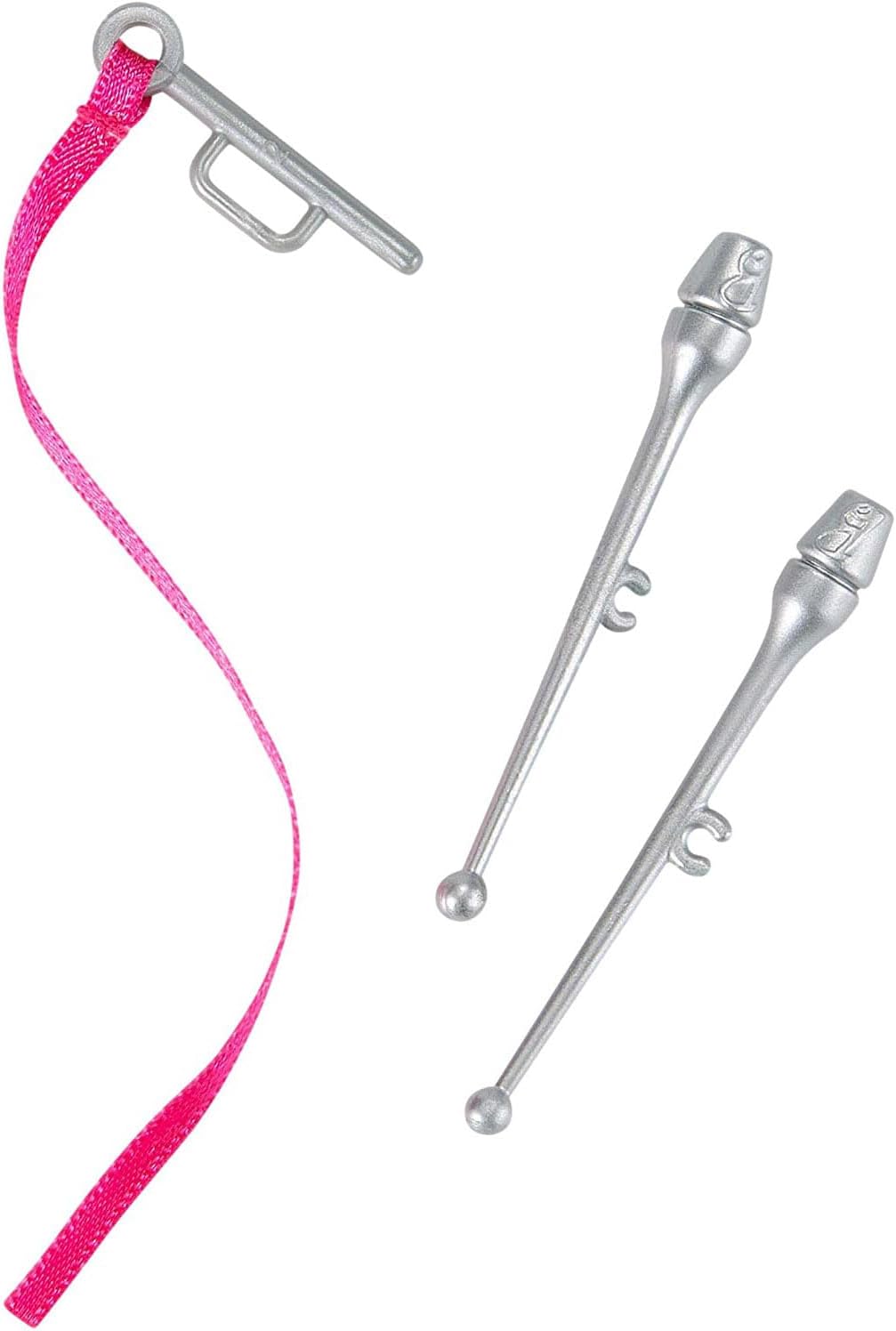 Barbie Rhythmic Gymnast Blonde Doll (12-in/30.40-cm) with Colorful Metallic Leotard, 2 Clubs & Ribbon Accessory, Great Gift f