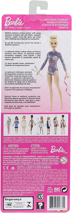 Barbie Rhythmic Gymnast Blonde Doll (12-in/30.40-cm) with Colorful Metallic Leotard, 2 Clubs & Ribbon Accessory, Great Gift f