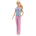Barbie Nurse Blonde Doll (12-in/30.40-cm) with Scrubs Featuring a