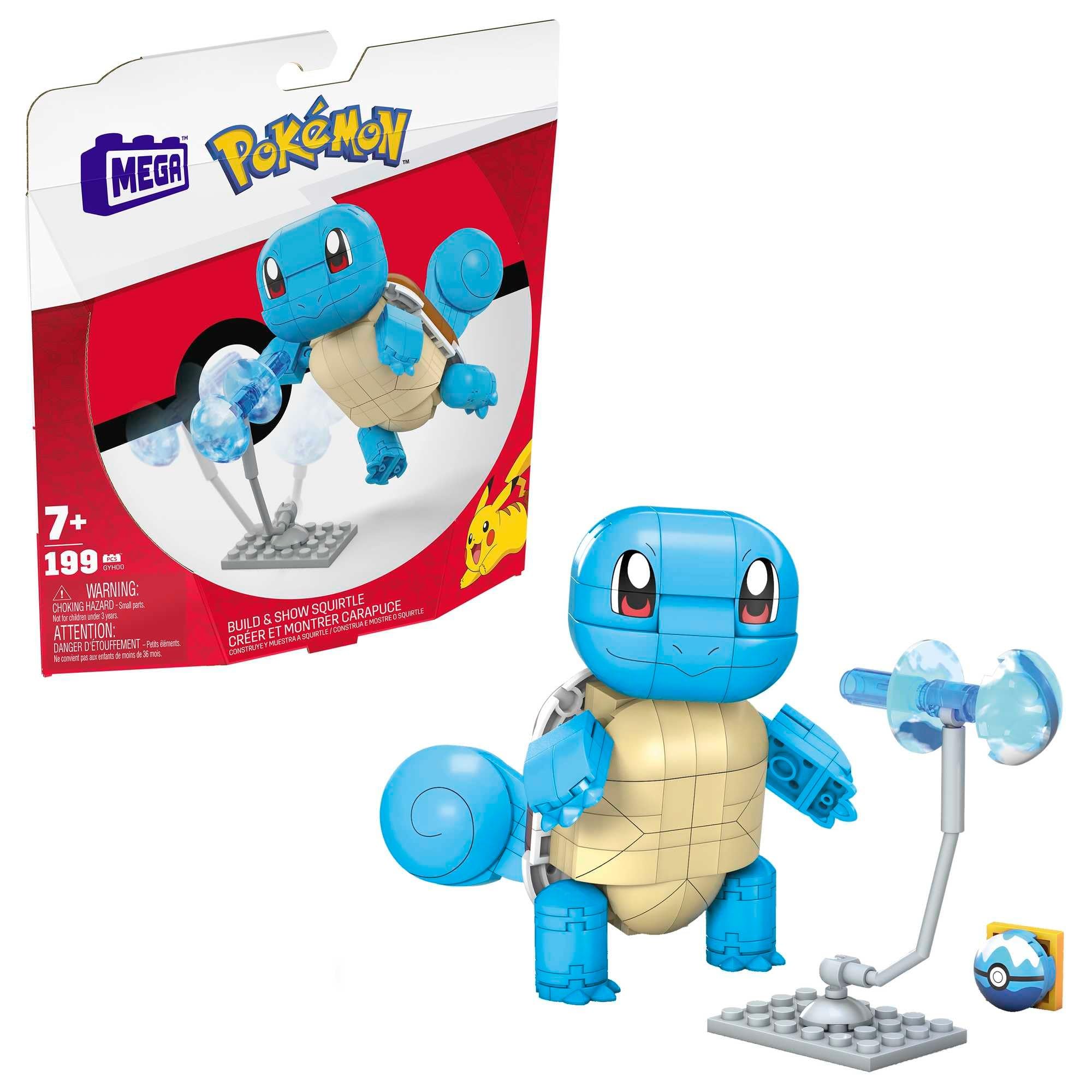 MEGA Pokémon Building Toys Set Build & Show Squirtle with 199 Pieces