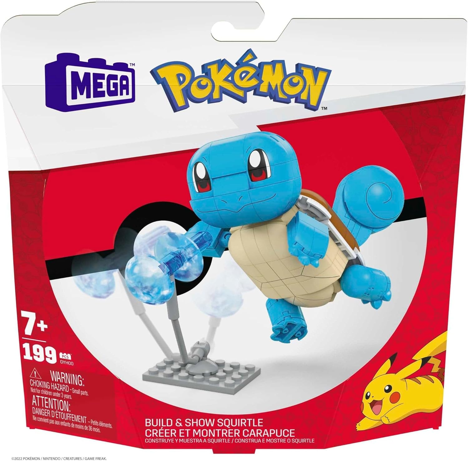 MEGA Pokémon Building Toys Set Build & Show Squirtle with 199 Pieces