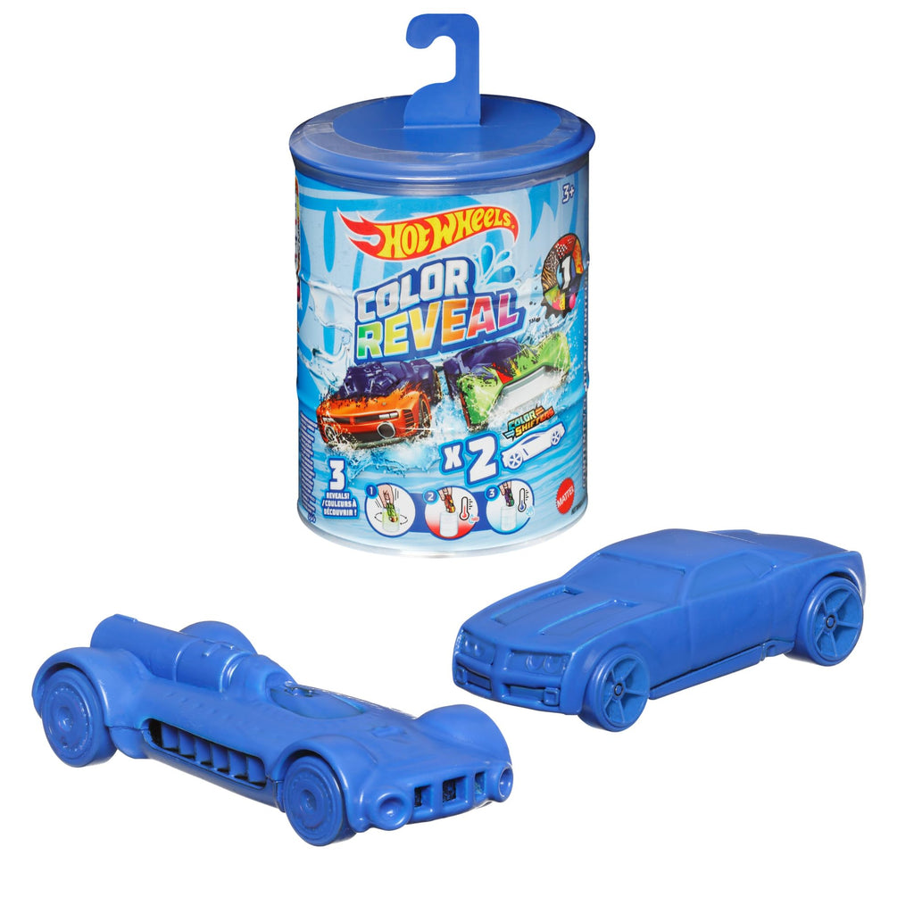 Hot Wheels Cars, Set of 2 Color Reveal Vehicles in 1:64 Scale with