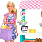 Barbie Careers Playset, Farmers Market Set with Blonde Fashion Doll, Furniture & Accessories Blonde Multicolor