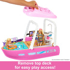 Barbie Dream Boat Playset with 20+ Ocean-Themed Accessories Sized to Fashion Dolls Including Pool, Slide & Dolphin Modern