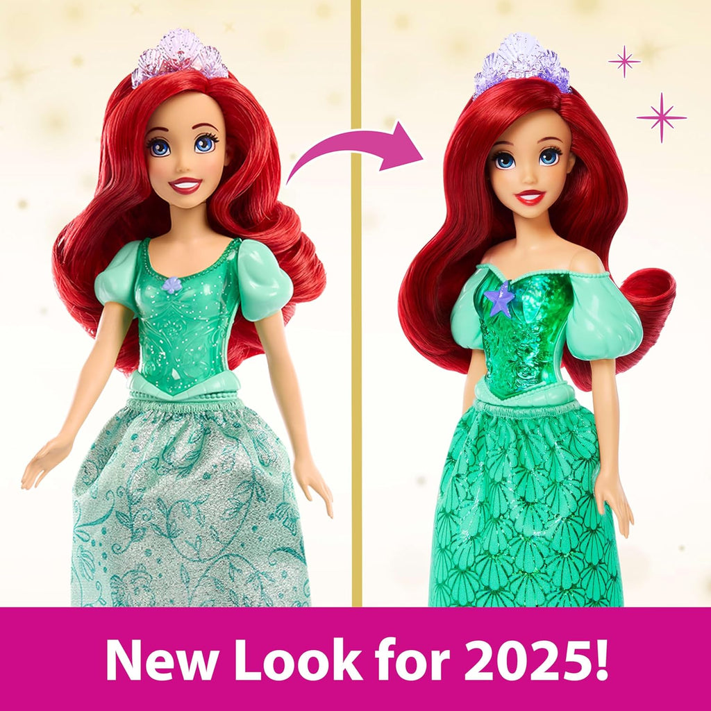 Mattel Disney Princess Ariel Doll in Sparkling Fashion with Removable Skirt