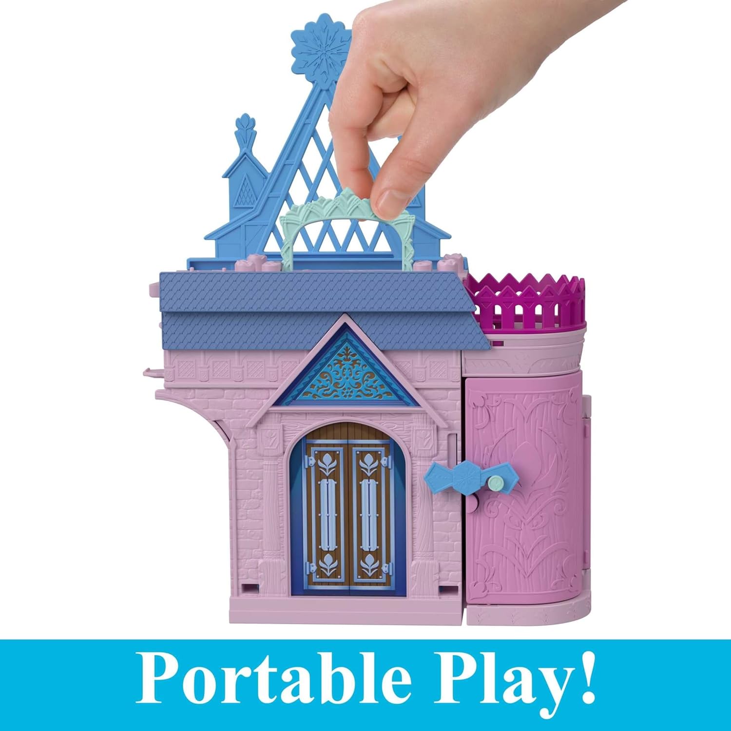 Mattel Disney Frozen Toys, Anna Doll House Stackable Castle with Small Doll
