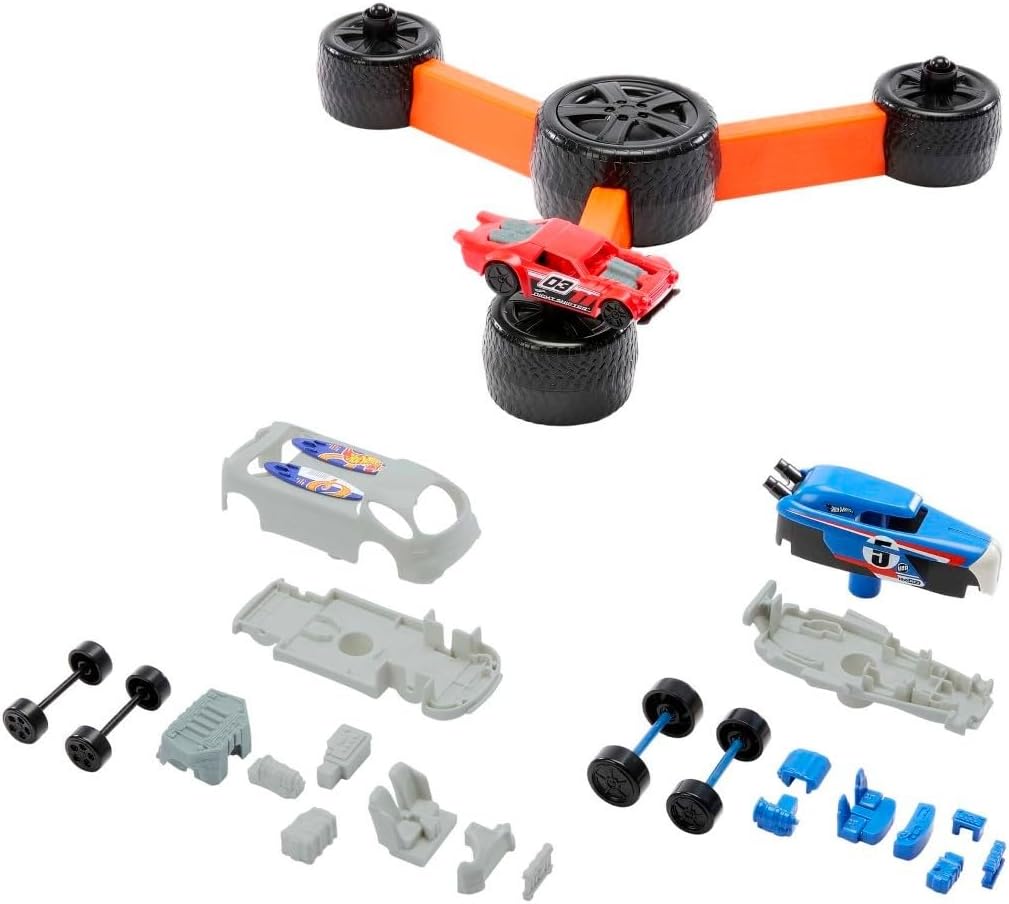 Mattel Games Hot Wheels Build ‘N Slam Kids Game with Buildable Classic Cars
