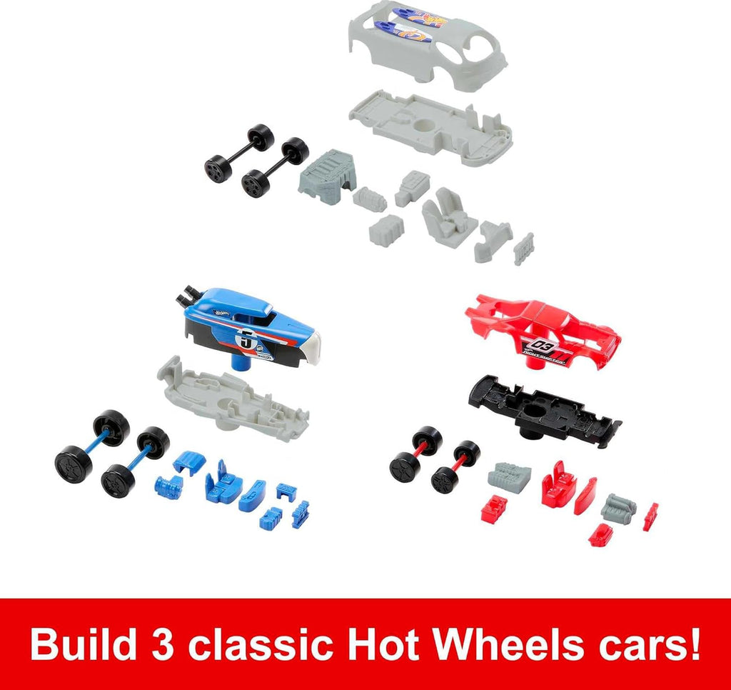 Mattel Games Hot Wheels Build ‘N Slam Kids Game with Buildable Classic Cars
