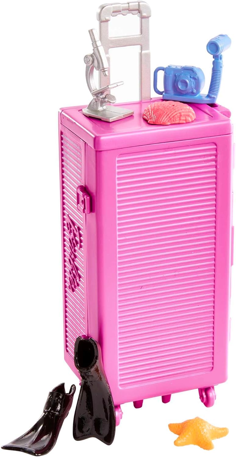 Barbie Dolls & Accessories, Marine Biologist Doll (Blonde) & Mobile Lab Playset with 10+ Pieces, Case Opens for Storage & Tra