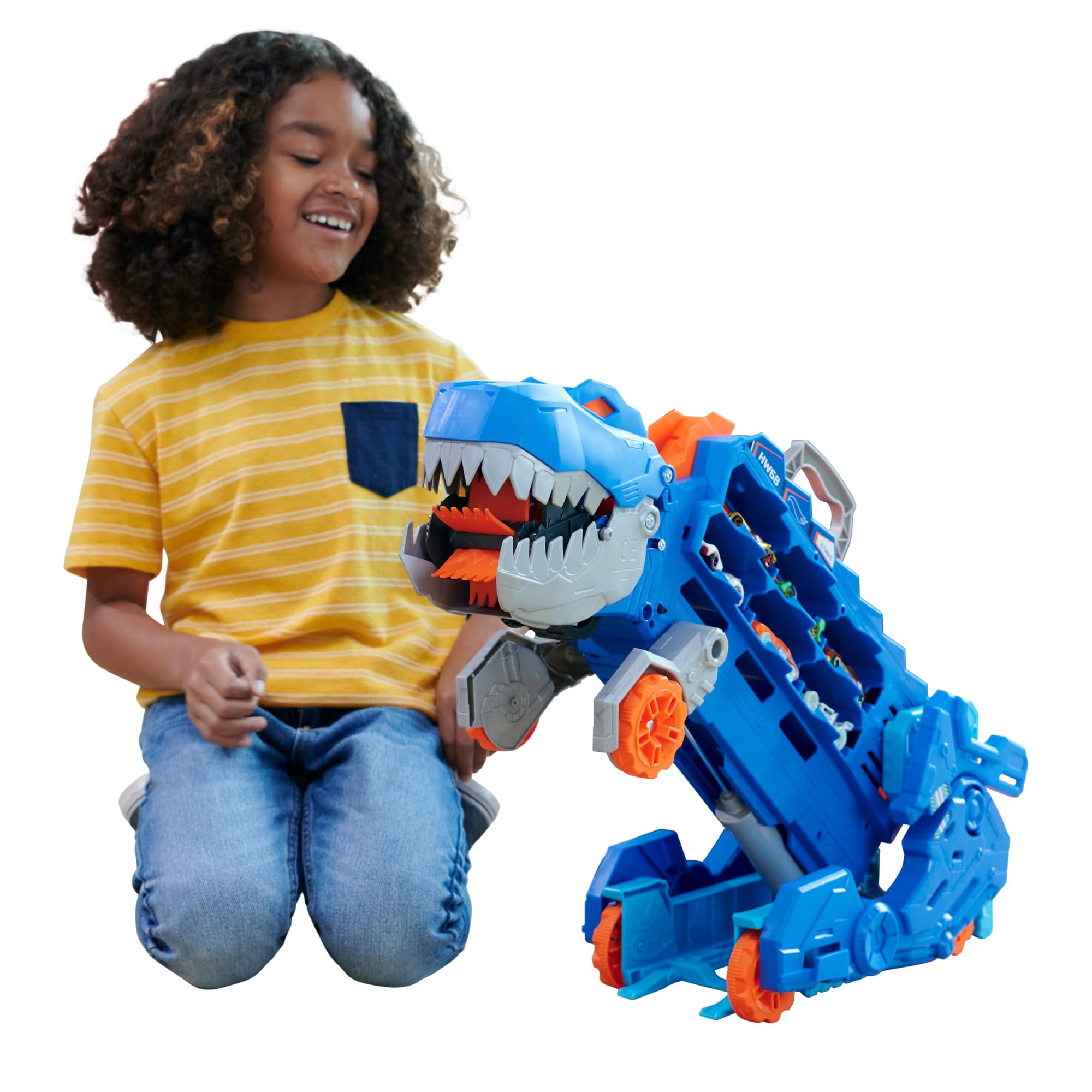Hot Wheels City Toy Car Track Set, Ultimate T-Rex Transporter