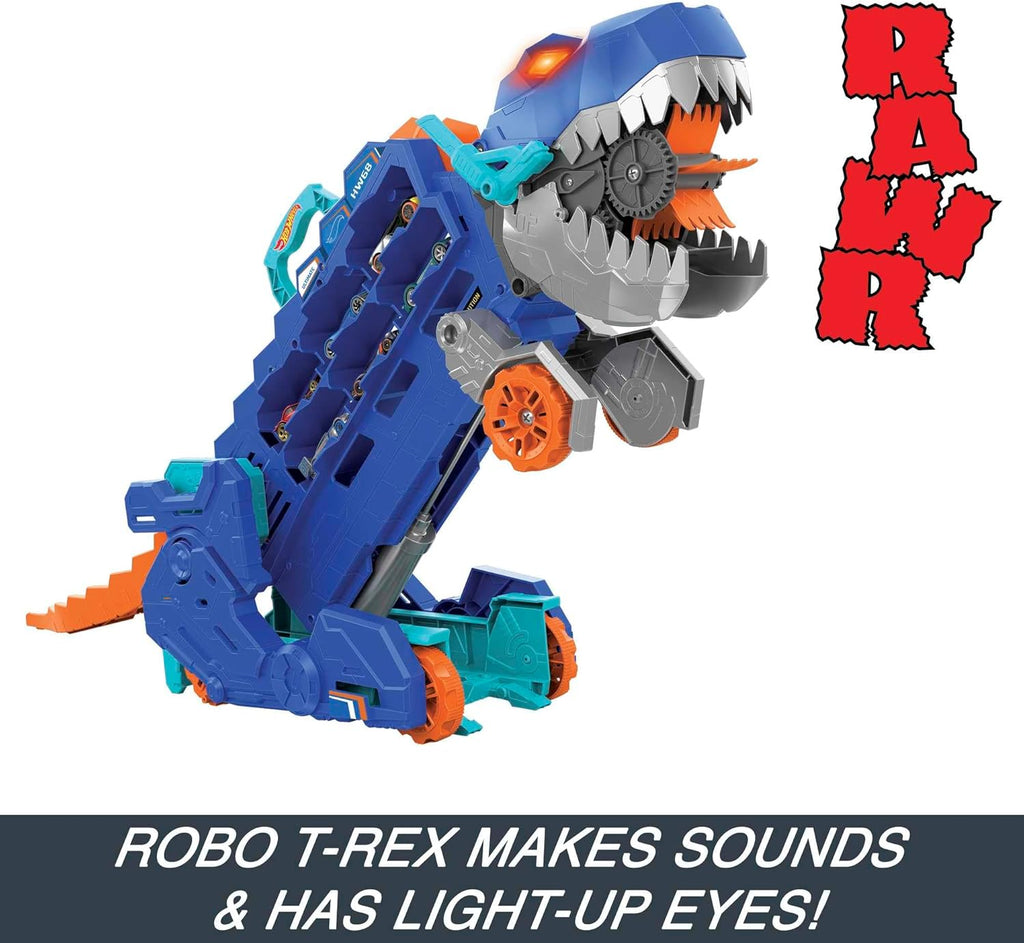 Hot Wheels City Toy Car Track Set, Ultimate T-Rex Transporter