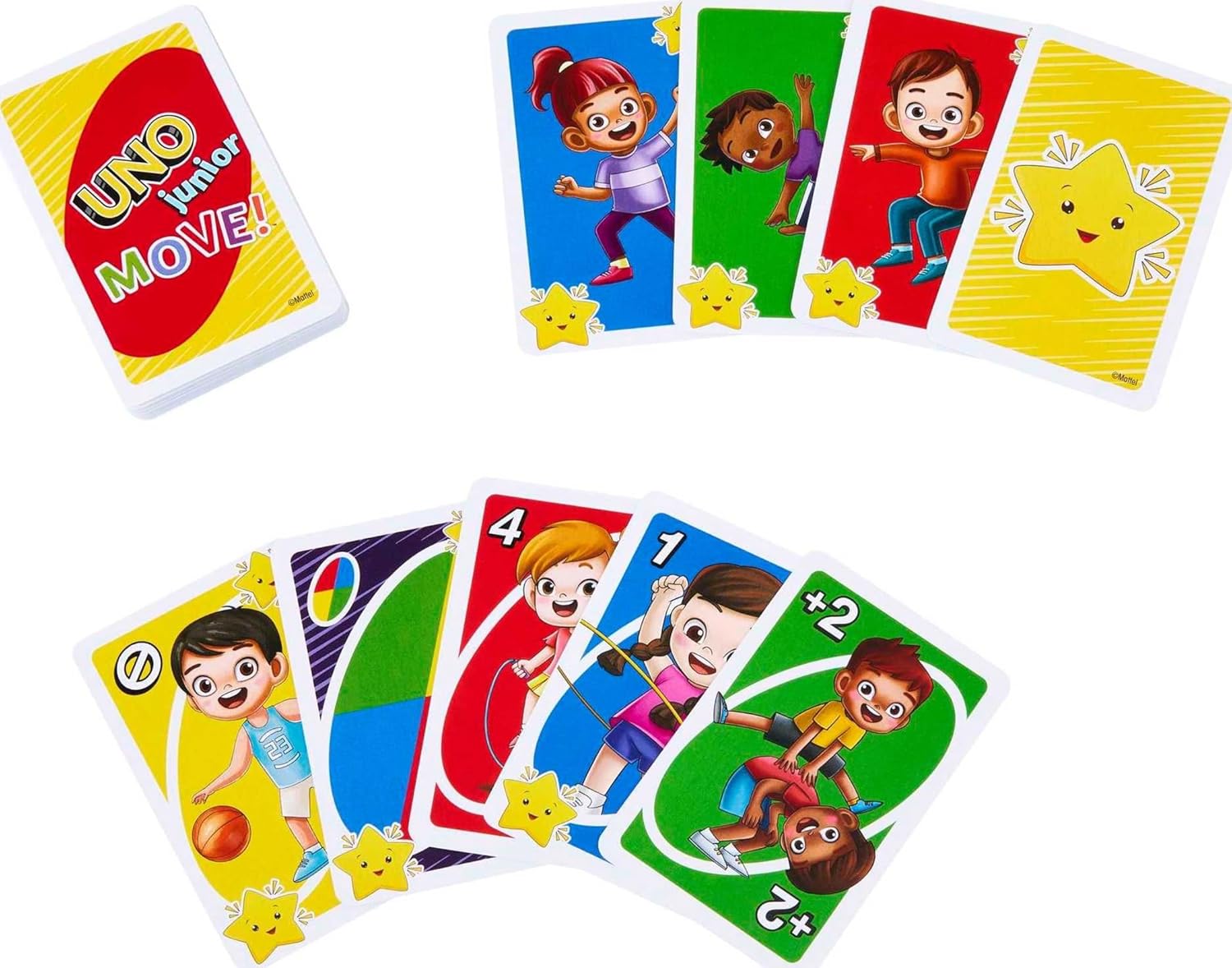 Mattel Games UNO Junior Move Kids Card Game with Action Rules for