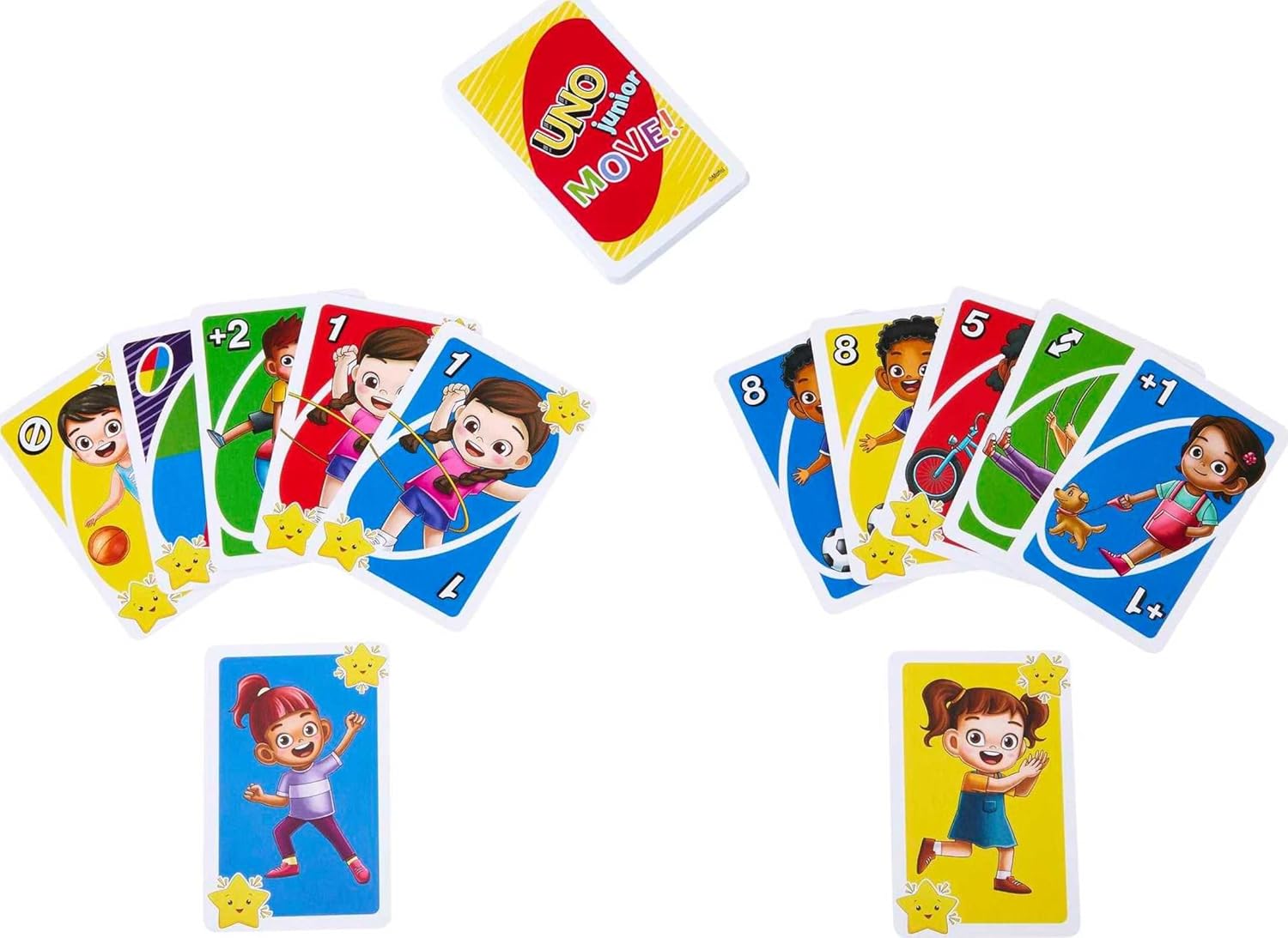 Mattel Games UNO Junior Move Kids Card Game with Action Rules for