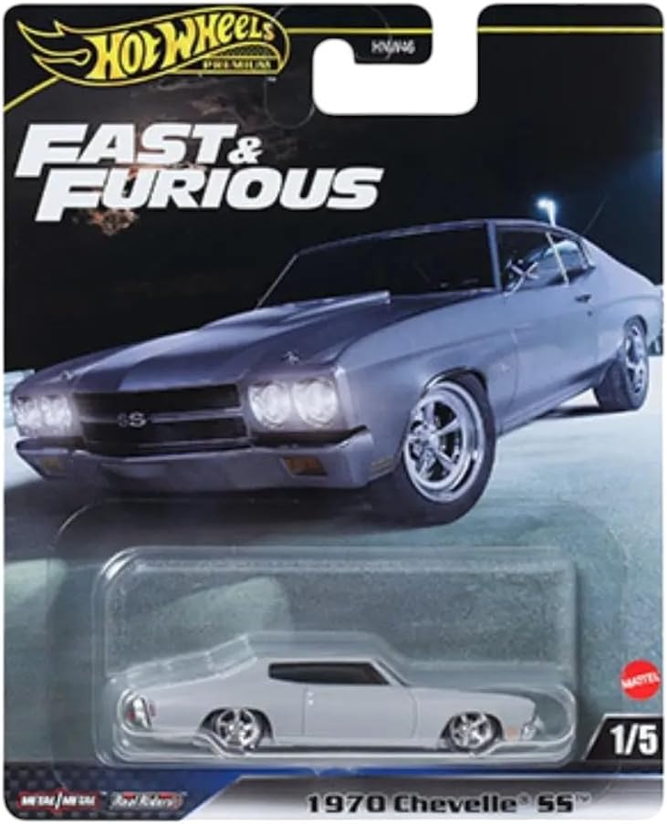 Hot Wheels Fast & Furious Premium Die-Cast Cars Bundle, 5-Pack Set