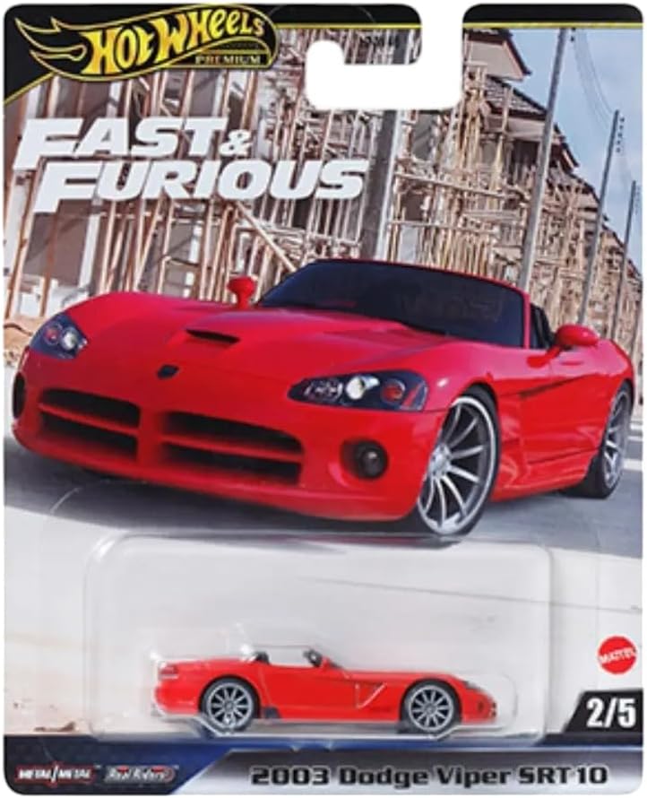 Hot Wheels Fast & Furious Premium Die-Cast Cars Bundle, 5-Pack Set