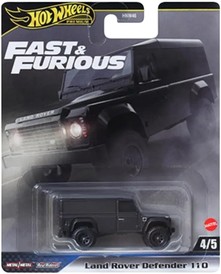 Hot Wheels Fast & Furious Premium Die-Cast Cars Bundle, 5-Pack Set