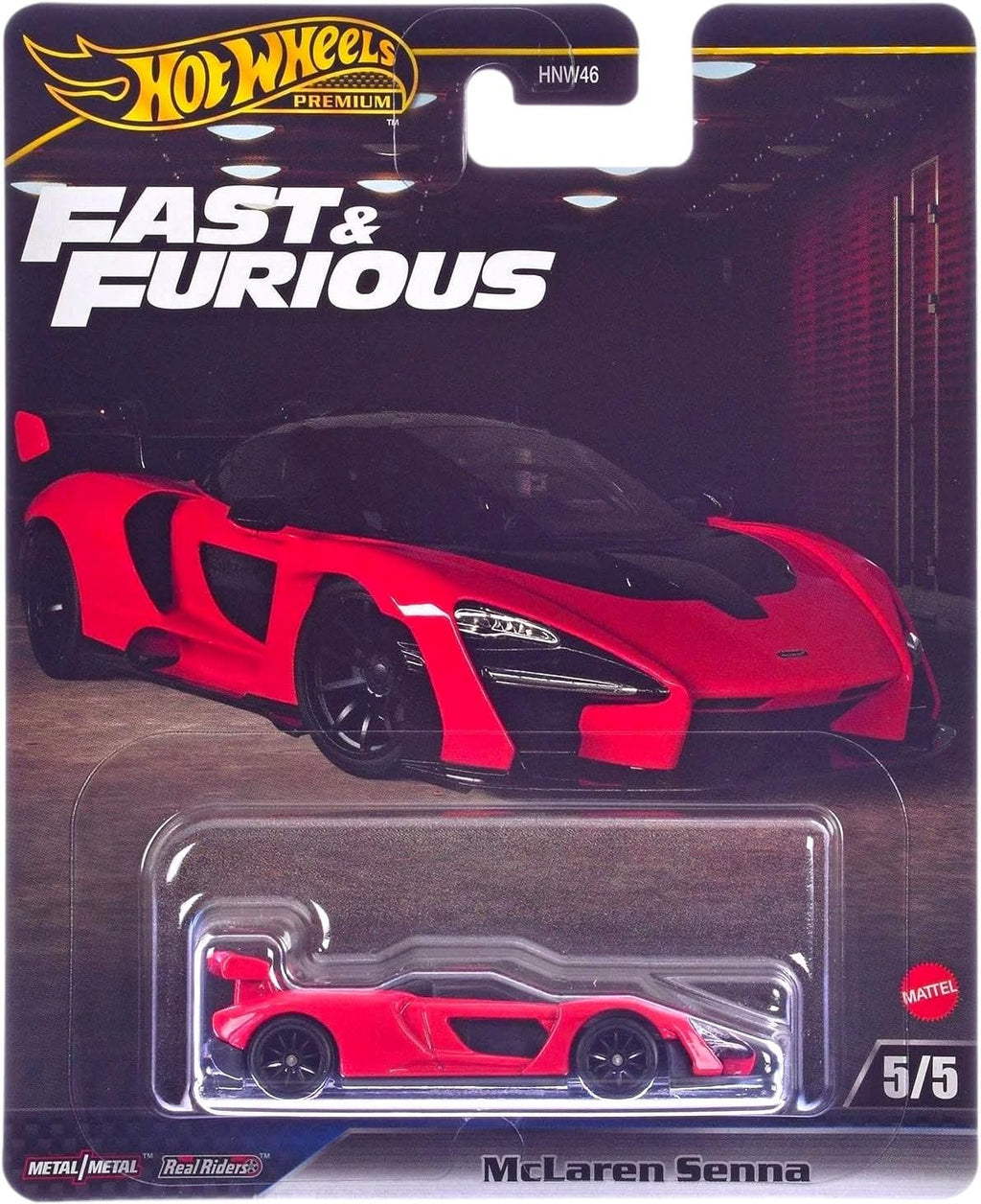 Hot Wheels Fast & Furious Premium Die-Cast Cars Bundle, 5-Pack Set