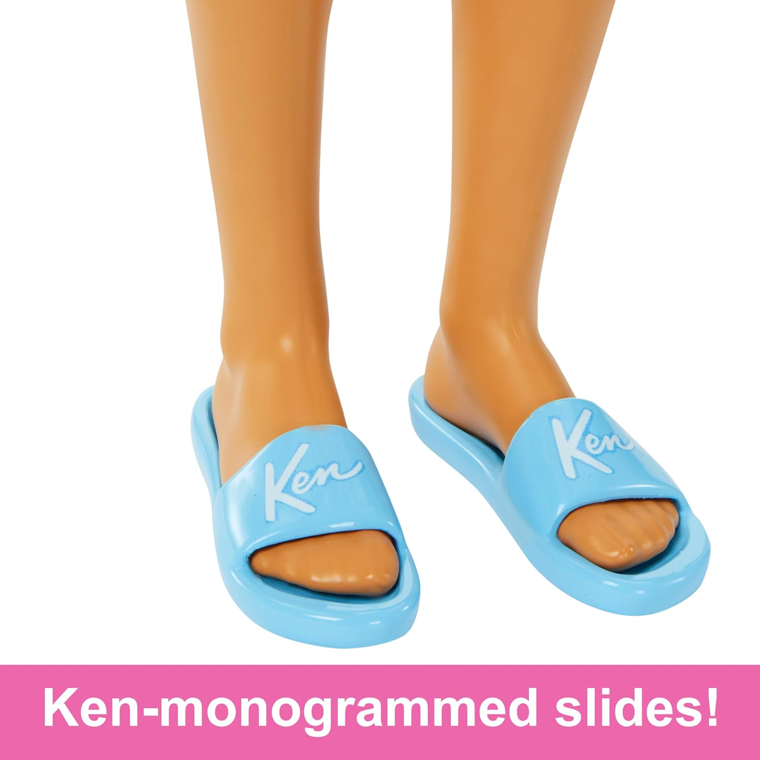 Barbie Blonde Ken Doll with Blue Button Down and Swim Trunks, Visor, Towel and Beach-Themed Accessories