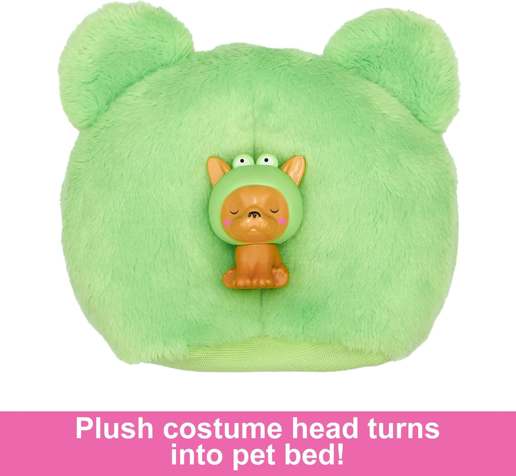 Barbie Cutie Reveal Doll & Accessories with Animal Costume & 10 Surprises Including Color Change, Puppy as Frog in Costume-Th