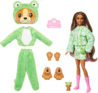 Barbie Cutie Reveal Doll & Accessories with Animal Costume & 10 Surprises Including Color Change, Puppy as Frog in Costume-Th