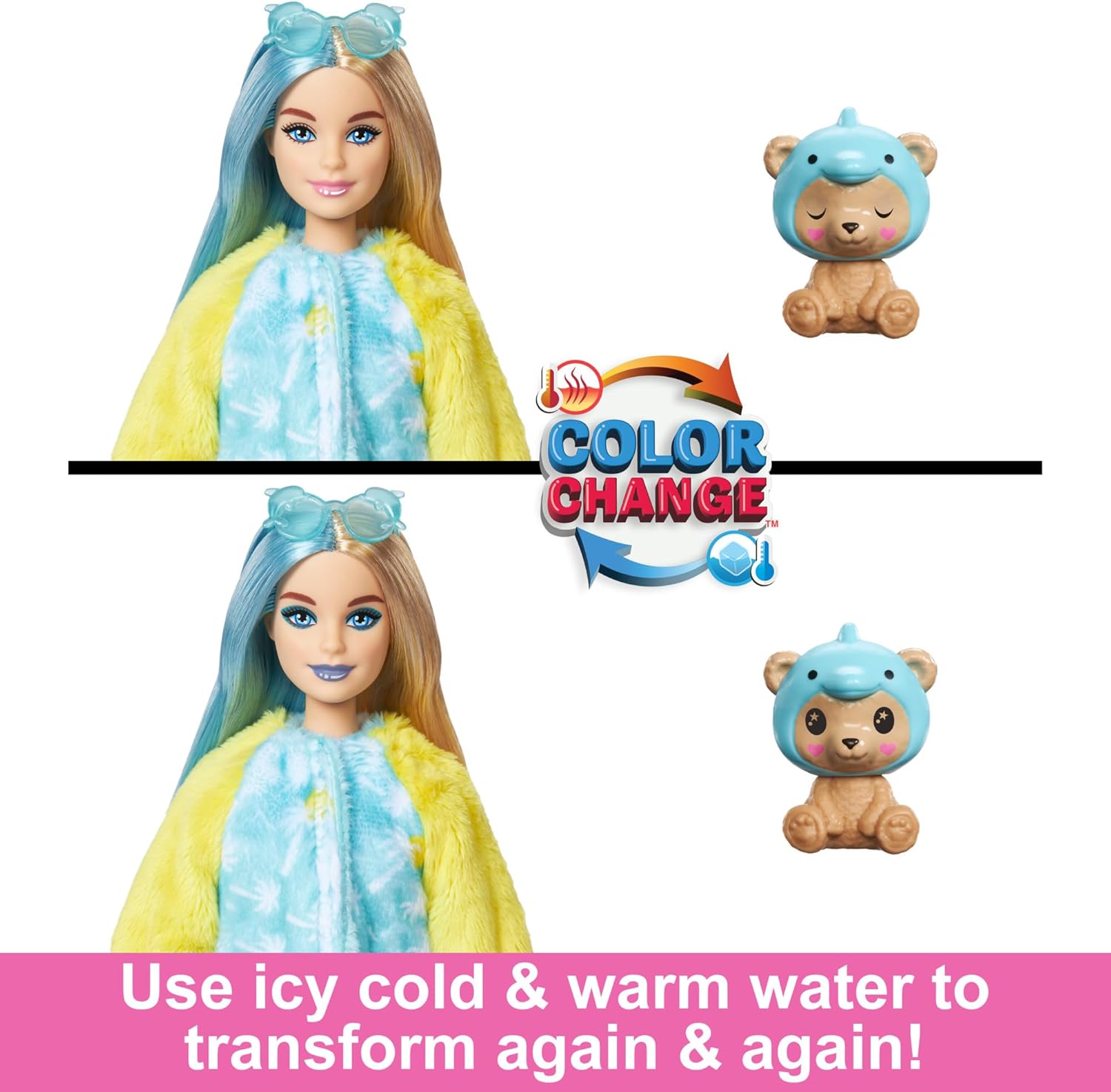 Barbie Cutie Reveal Doll & Accessories with Animal Costume & 10