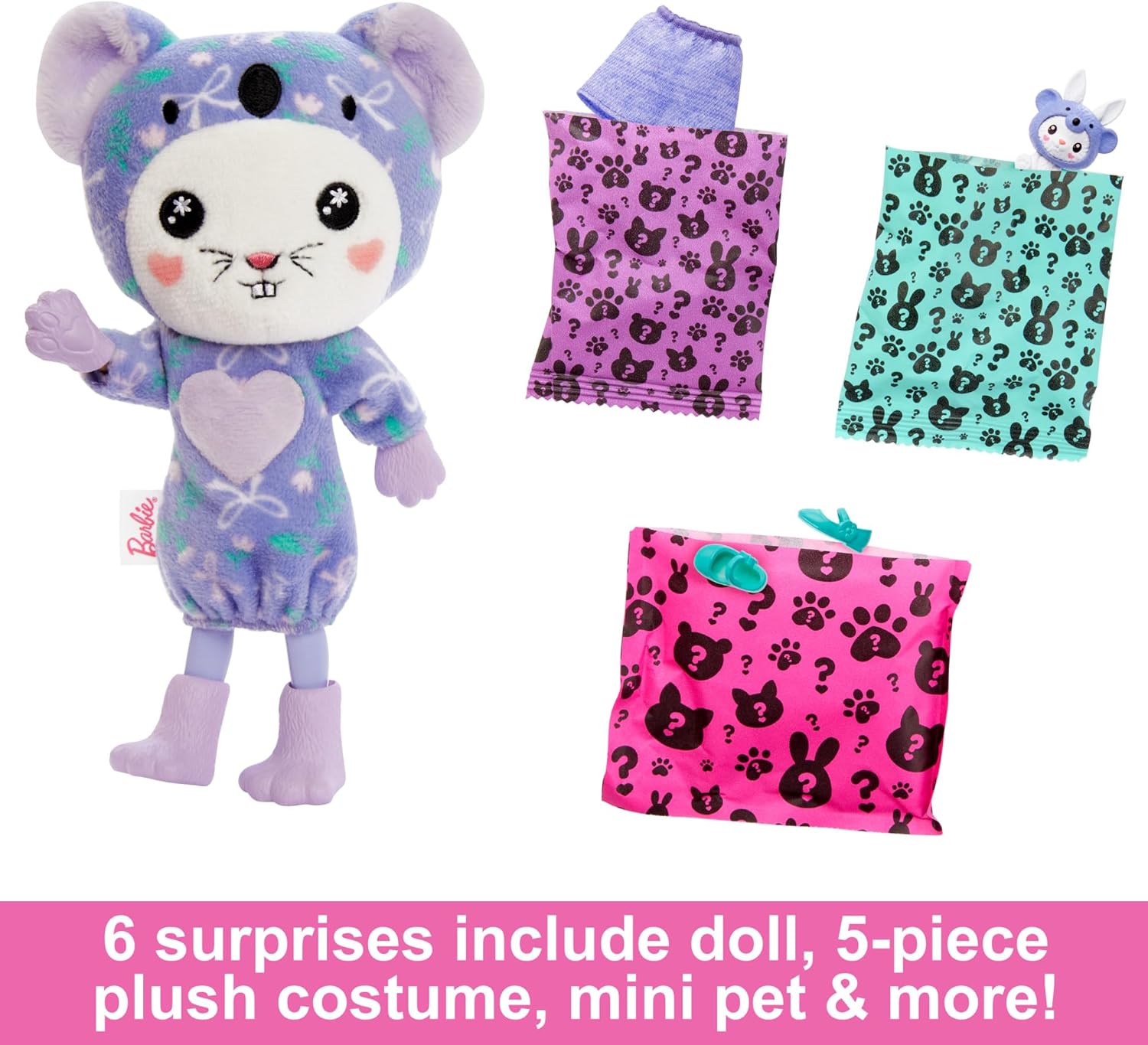 Barbie Cutie Reveal Chelsea Doll & Accessories, Animal Plush Costume & 6 Surprises Including Color Change, Bunny as Koala Bun