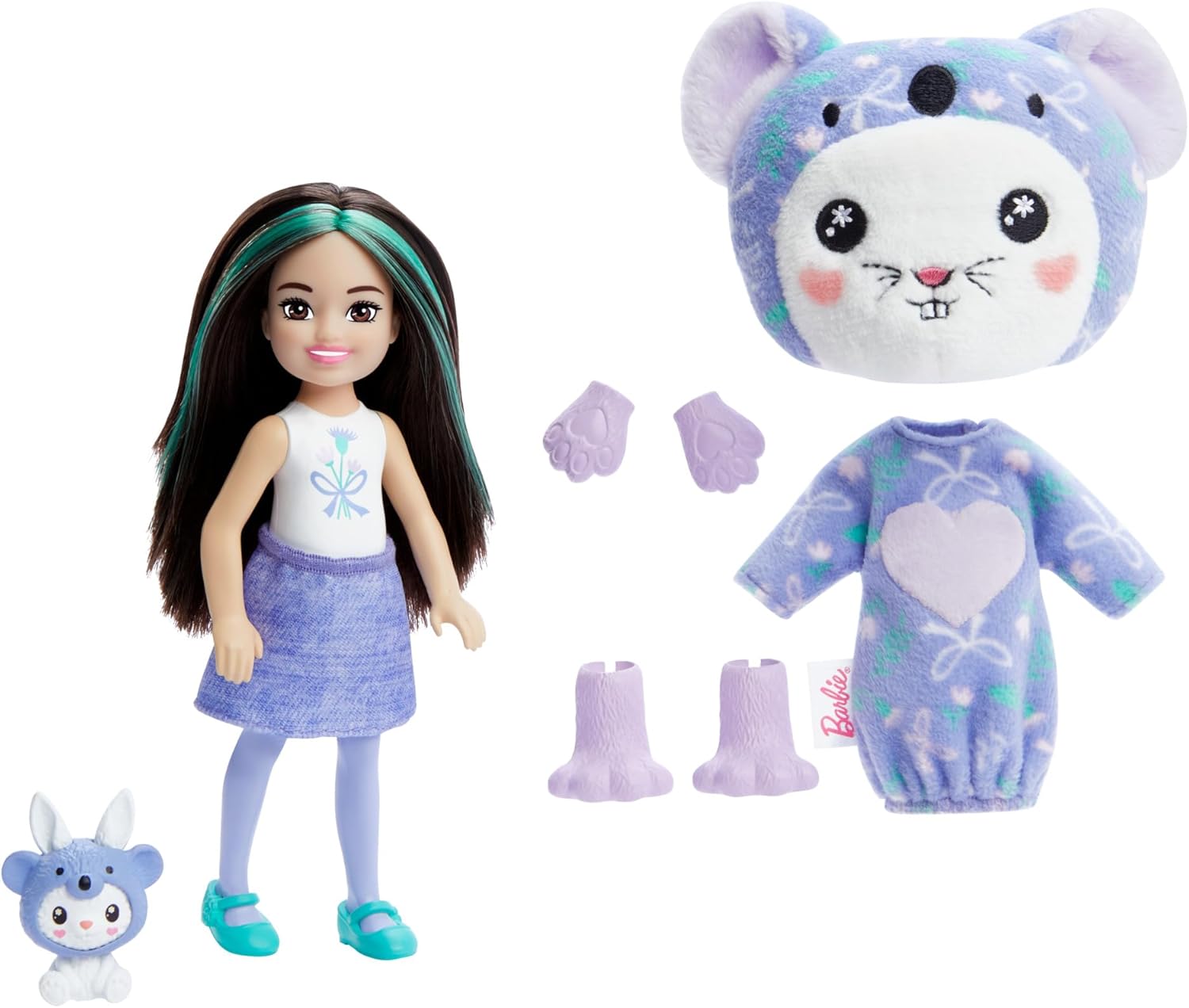 Barbie Cutie Reveal Chelsea Doll & Accessories, Animal Plush Costume & 6 Surprises Including Color Change, Bunny as Koala Bun