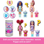 Barbie Chelsea Pop Reveal Bubble Tea Series Set with Themed Package & 5 Surprises Including Scented Small Doll & Pop-It Pet (
