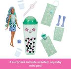 Barbie Pop Reveal Bubble Tea Series Doll & Accessories with Pet, 8 Surprises Include Color Change, Cup with Storage (Styles M