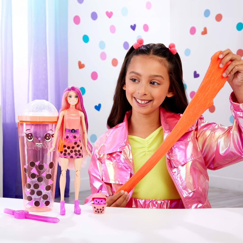 Barbie Pop Reveal Bubble Tea Series Doll & Accessories with Pet, 8 Surprises Include Color Change, Cup with Storage (Styles M