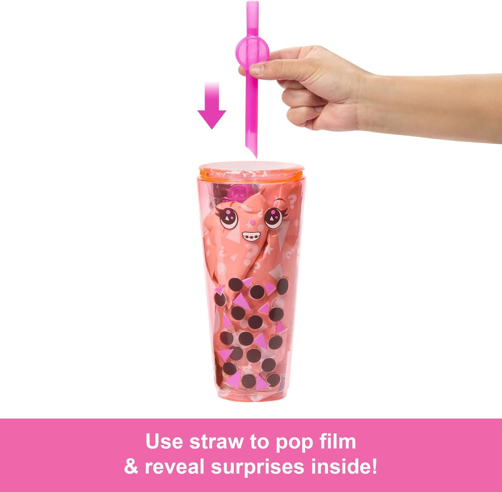 Barbie Pop Reveal Bubble Tea Series Doll & Accessories with Pet, 8 Surprises Include Color Change, Cup with Storage (Styles M