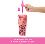 Barbie Pop Reveal Bubble Tea Series Doll & Accessories with Pet, 8 Surprises Include Color Change, Cup with Storage (Styles M