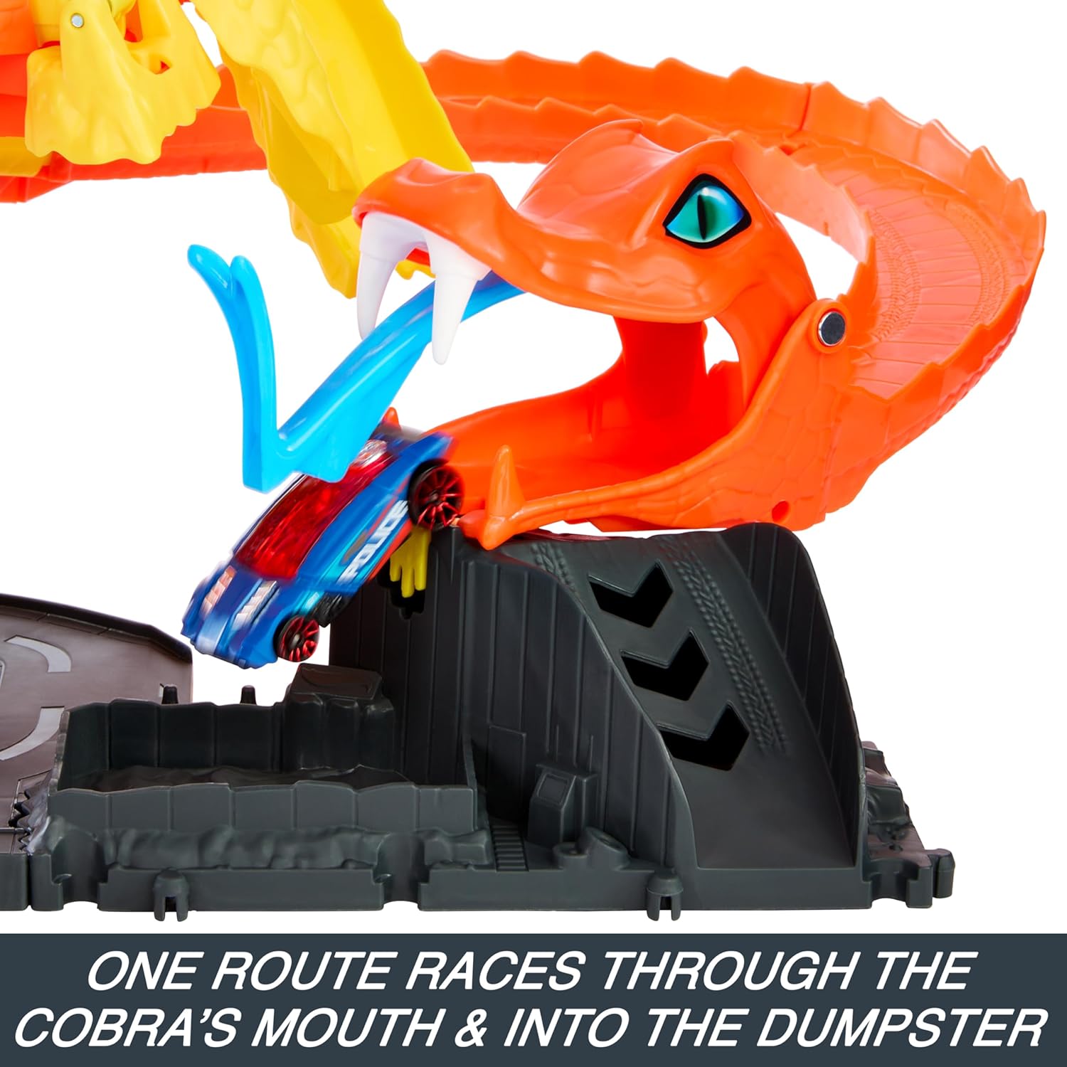 Hot Wheels City Toy Car Track Set, Pizza Slam Cobra Attack Playset