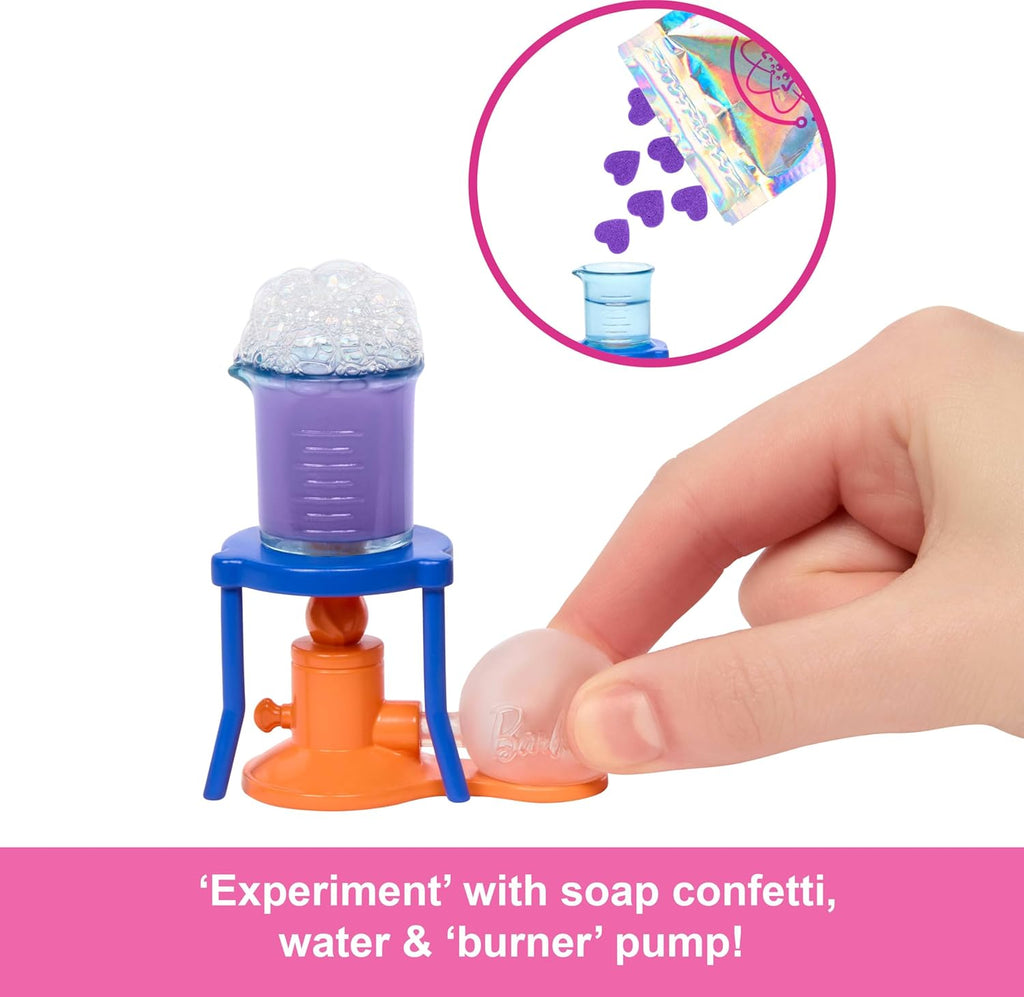 Barbie Scientist Doll and Accessories with Blonde Fashion Doll, Lab Table, Microscope, & Color-Change Beaker & Petri Dish Acc