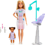 Barbie Dentist with Blonde Fashion Doll with Blue Dress and Lab Coat, 1 Kid Doll, Medical Doctor Furniture & Accessories Blon