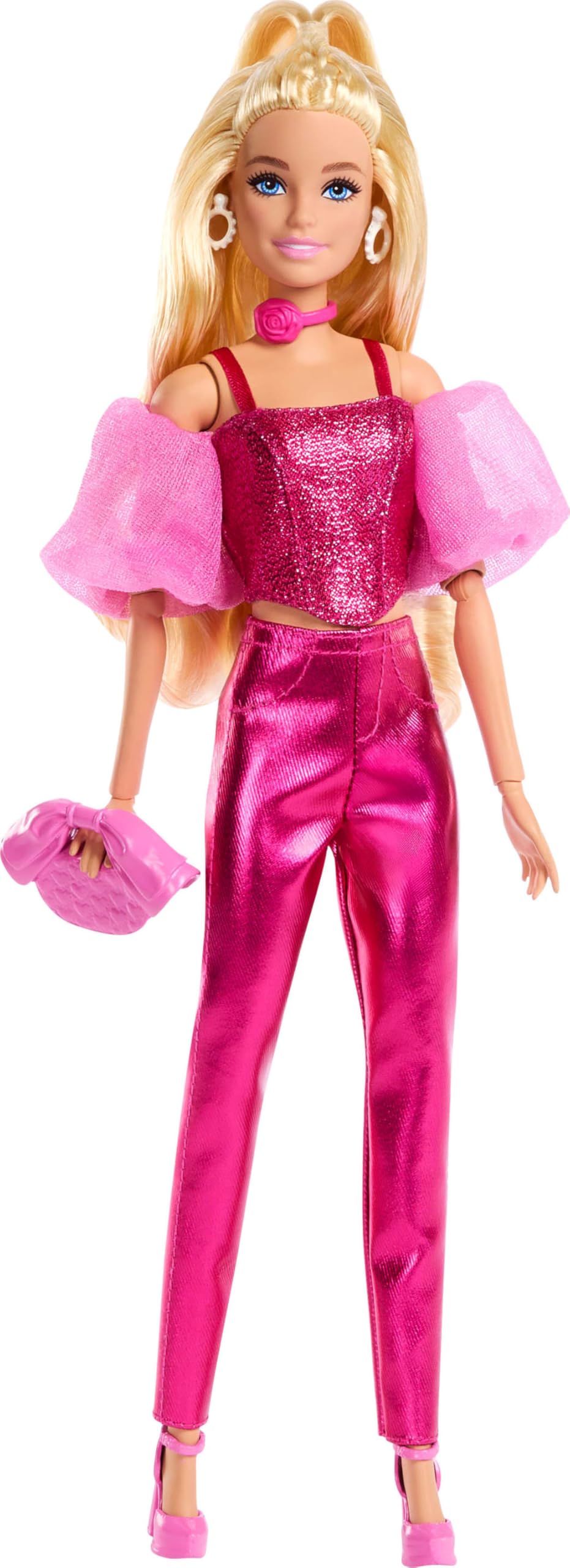 Barbie Deluxe Style Doll #5 in Metallic Pink Outfit, Blonde Hair