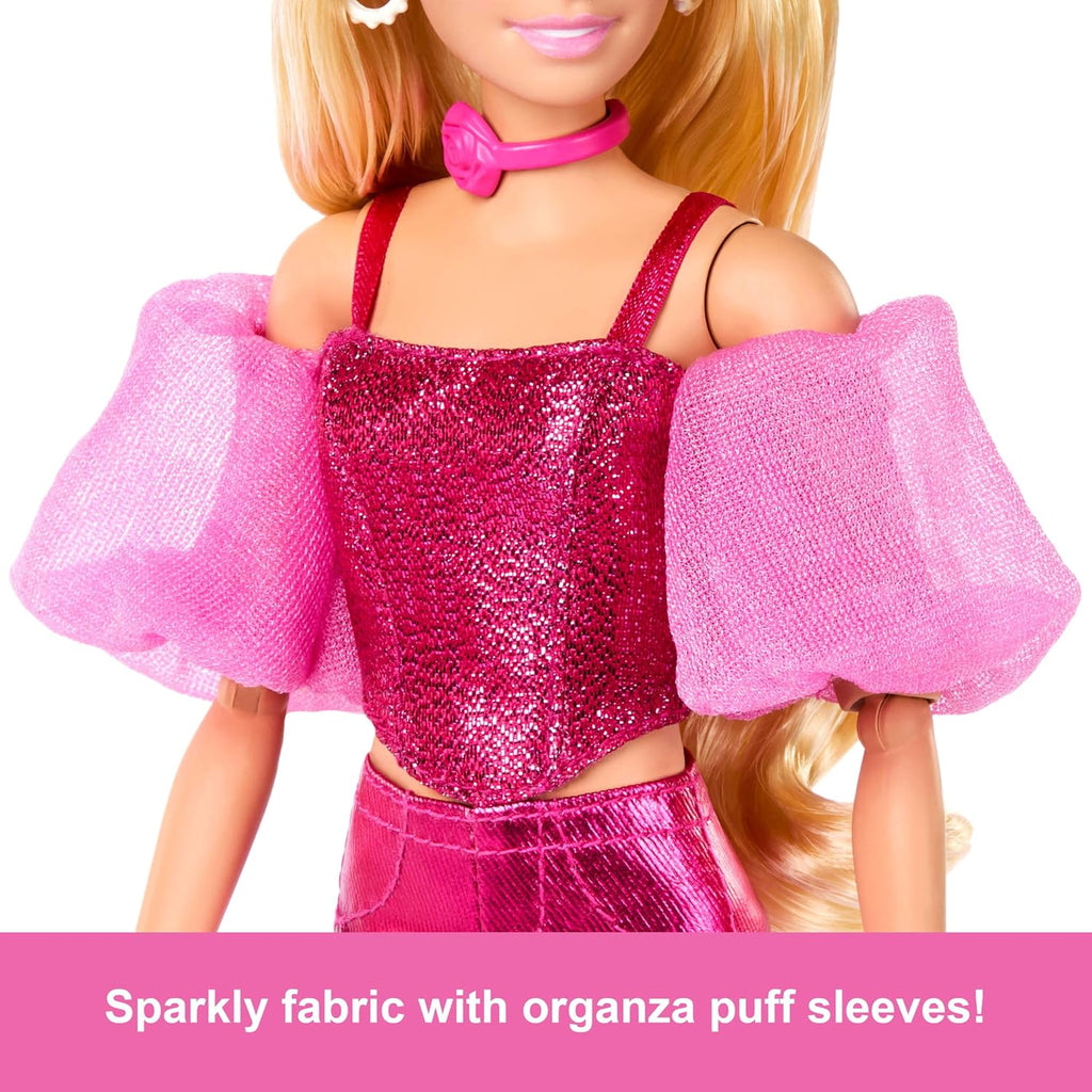Barbie Deluxe Style Doll #5 in Metallic Pink Outfit, Blonde Hair