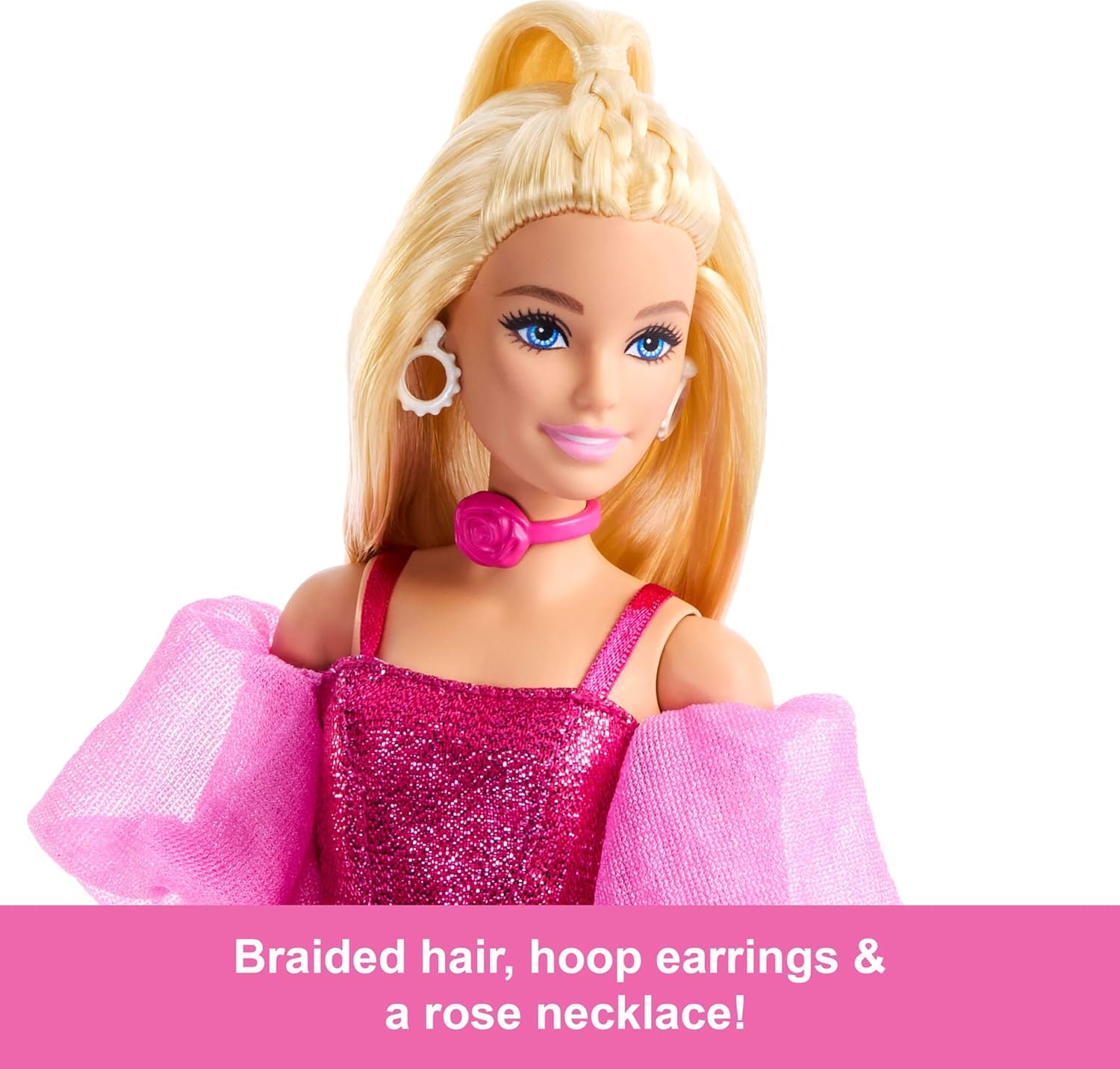 Barbie Deluxe Style Doll #5 in Metallic Pink Outfit, Blonde Hair
