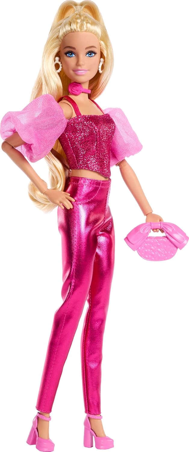 Barbie Deluxe Style Doll #5 in Metallic Pink Outfit, Blonde Hair