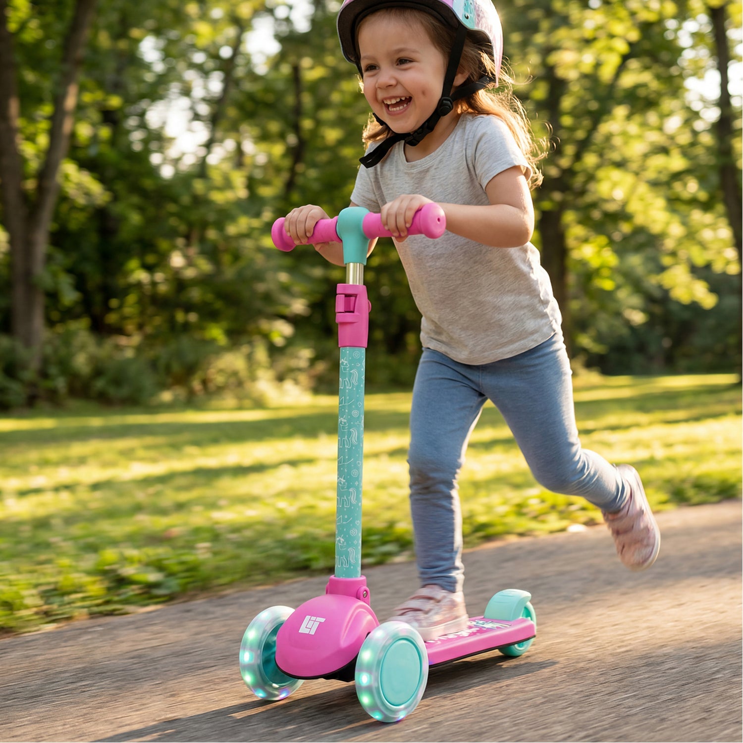 LiT Unicorn LED Light-Up 3-Wheel Scooter